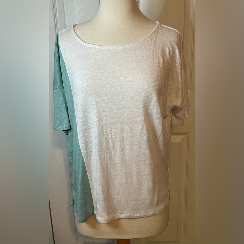 Garnet Hill Organic Linen‎ Top Blouse Size Small Medium